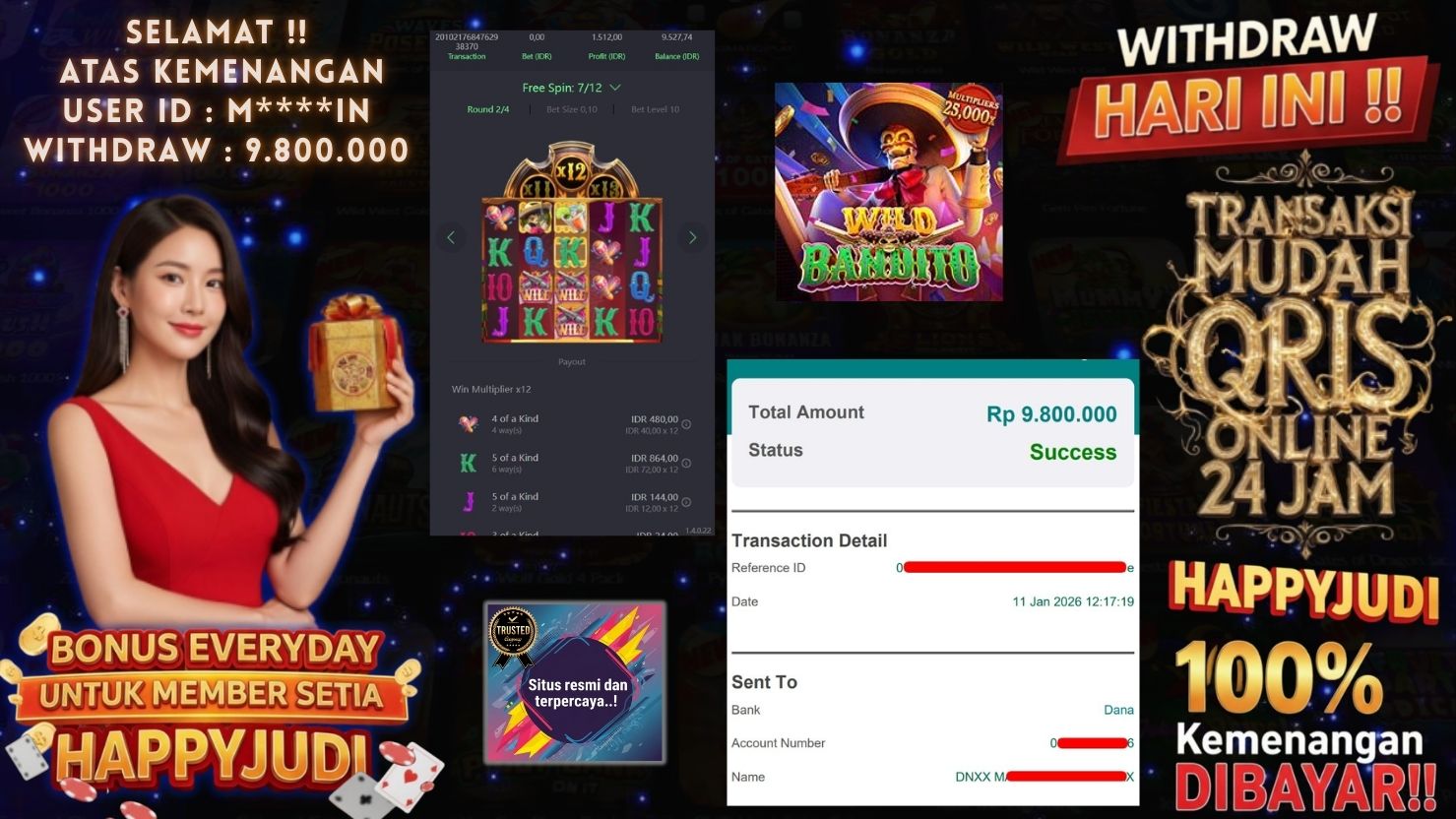 HAPPYJUDI JACKPOT SLOT WILD BANDITO